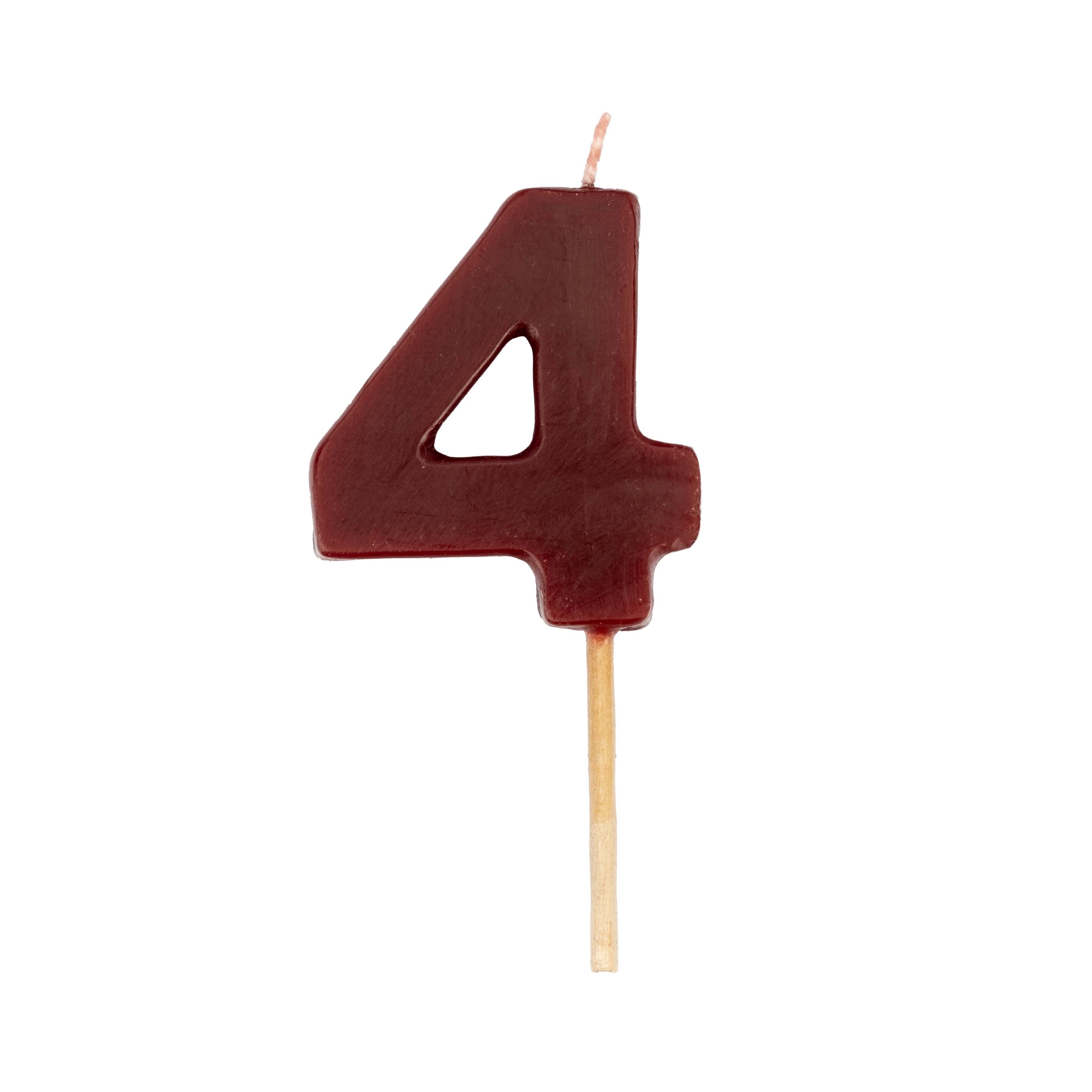 Formkerze Zahlenkerze "4", Handmade