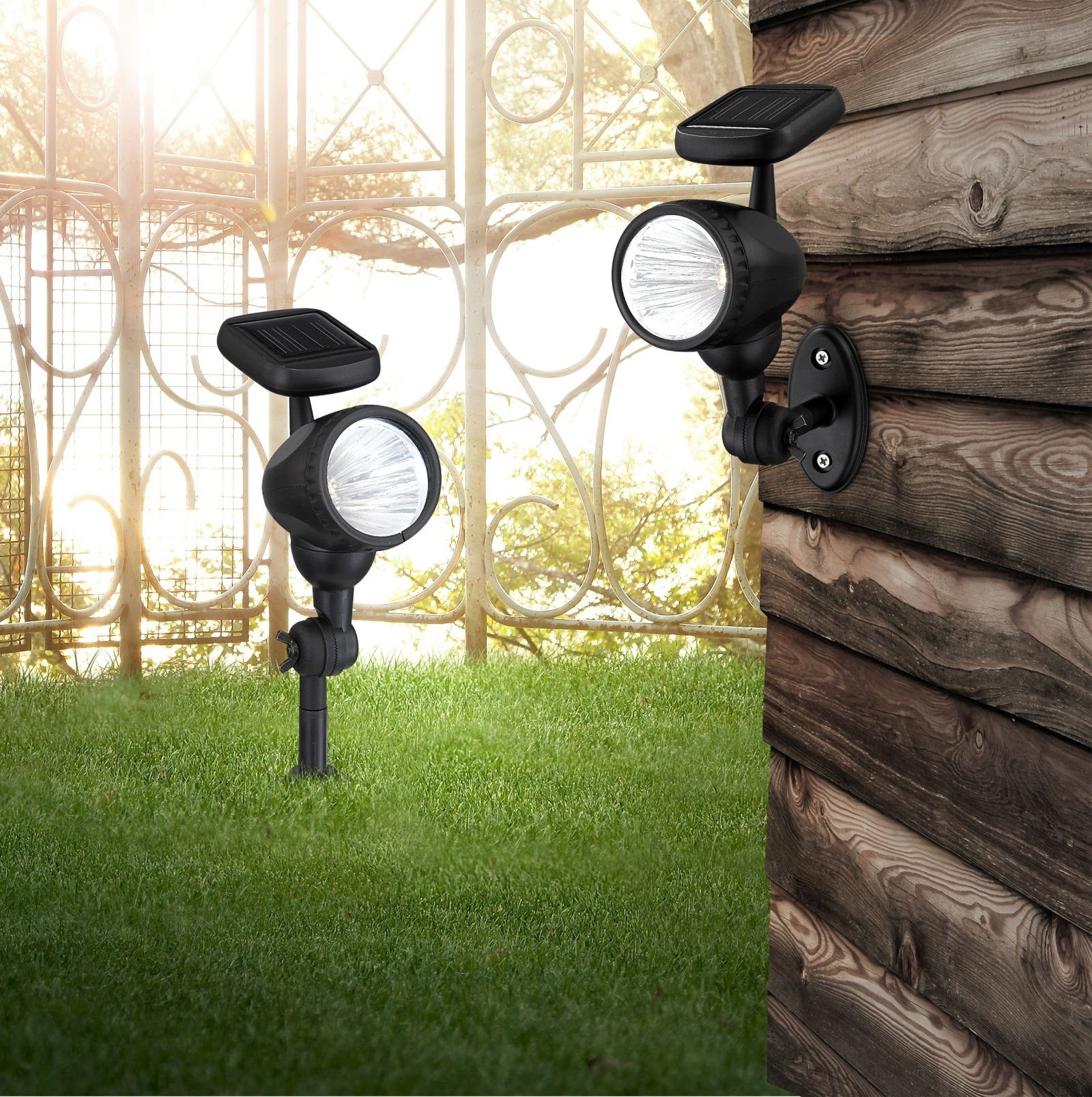 Leuchte Solarleuchte Globo LED Solar Solarlampe Wandlampe GLOBO Außen Solarleuchte Garten