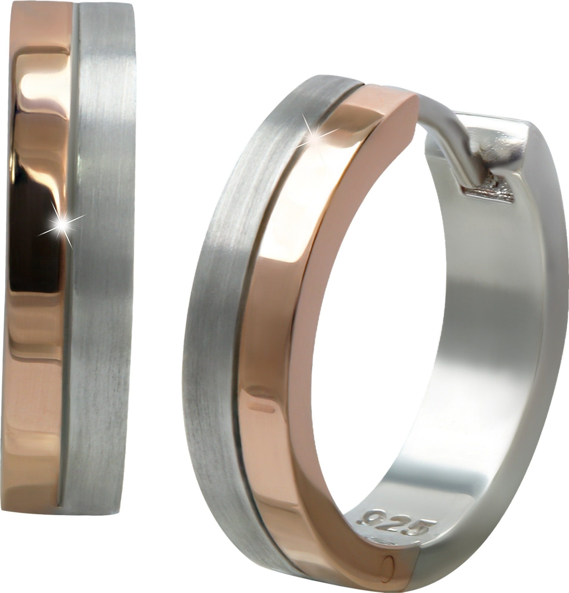 SilberDream Paar Creolen SilberDream Creole Bicolor rose Silber (Creolen), günstig online kaufen