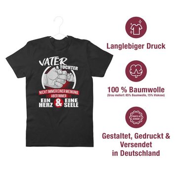 Shirtracer T-Shirt Vater & Tochter Immer ein Herz & eine Seele - weiß/rot Sprüche Statement mit Spruch