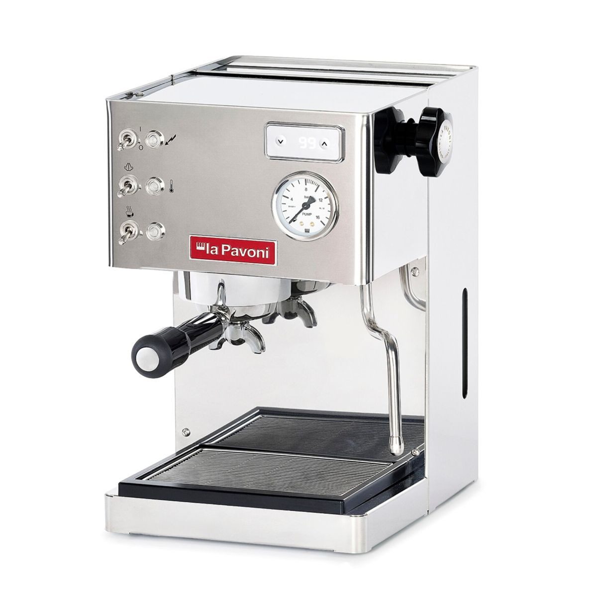 La Pavoni Siebträgermaschine Casa Bar PID Hochglanz Edelstahlgehäuse