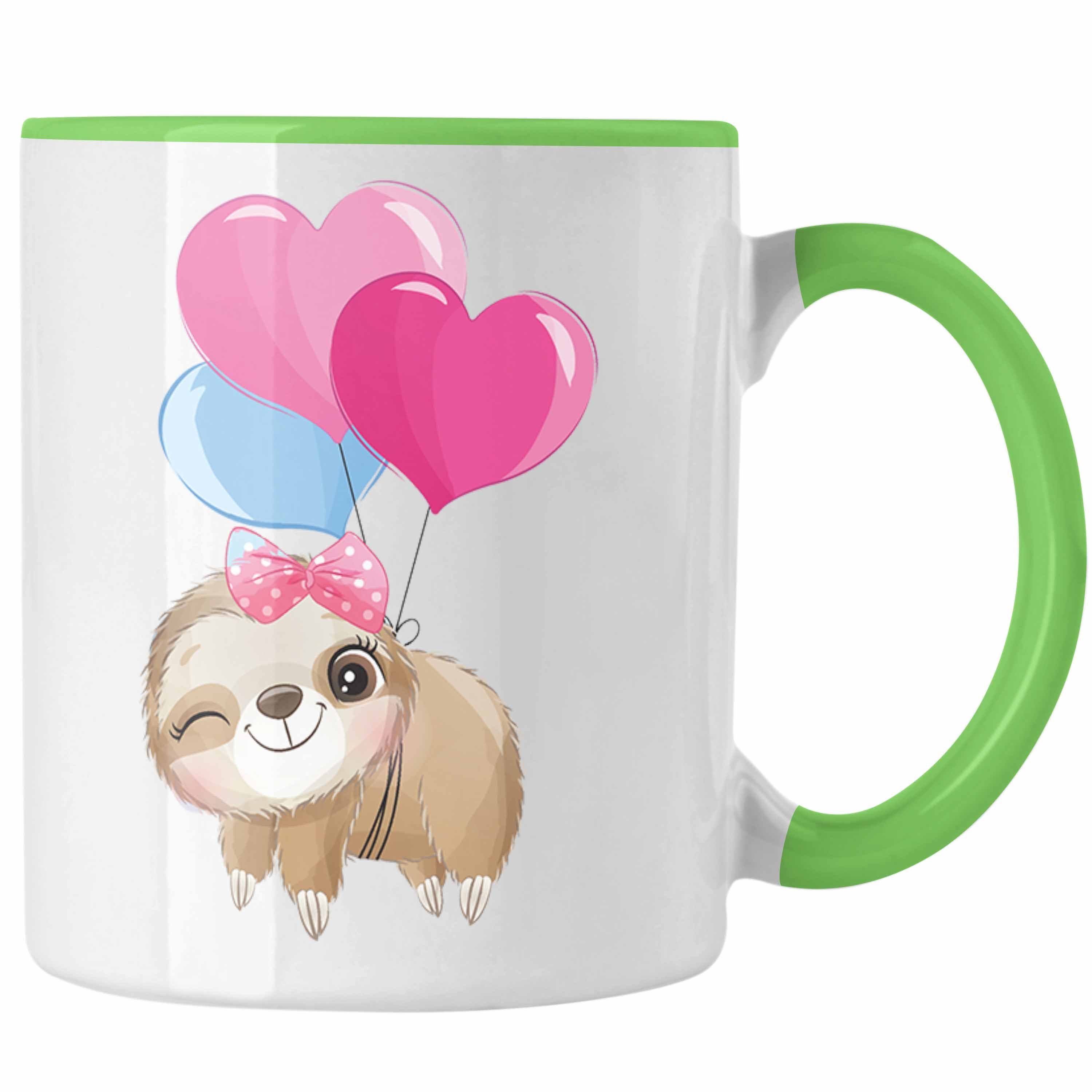 Ballong Süße - Geschenk Tasse Geschenkidee Mädchen Trendation Tasse Coole Grün Trendation Grafik Faultier