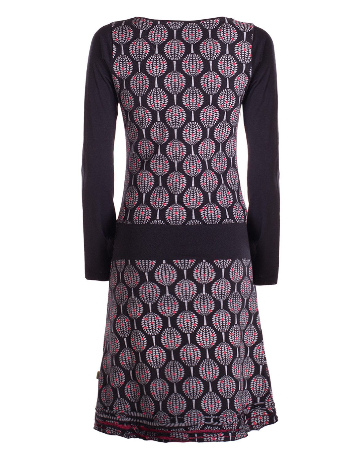 Vishes Jerseykleid Damen knielanges Kleid Baumwolle geometrisch A-Linie mit Taschen Alternative Bekleidung, Ethno, Hippie, Retro Style