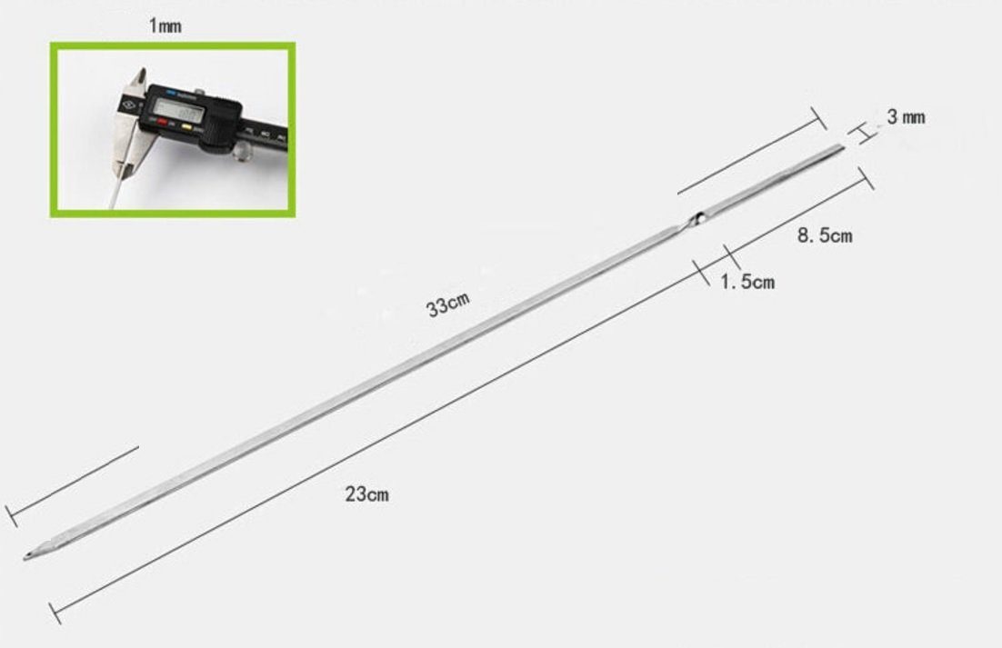 BAYLI Grillspieß BAYLI 30 x Edelstahl Grillspieße, kleine Schaschlikspieße, 33cm – Bild 2 von 2