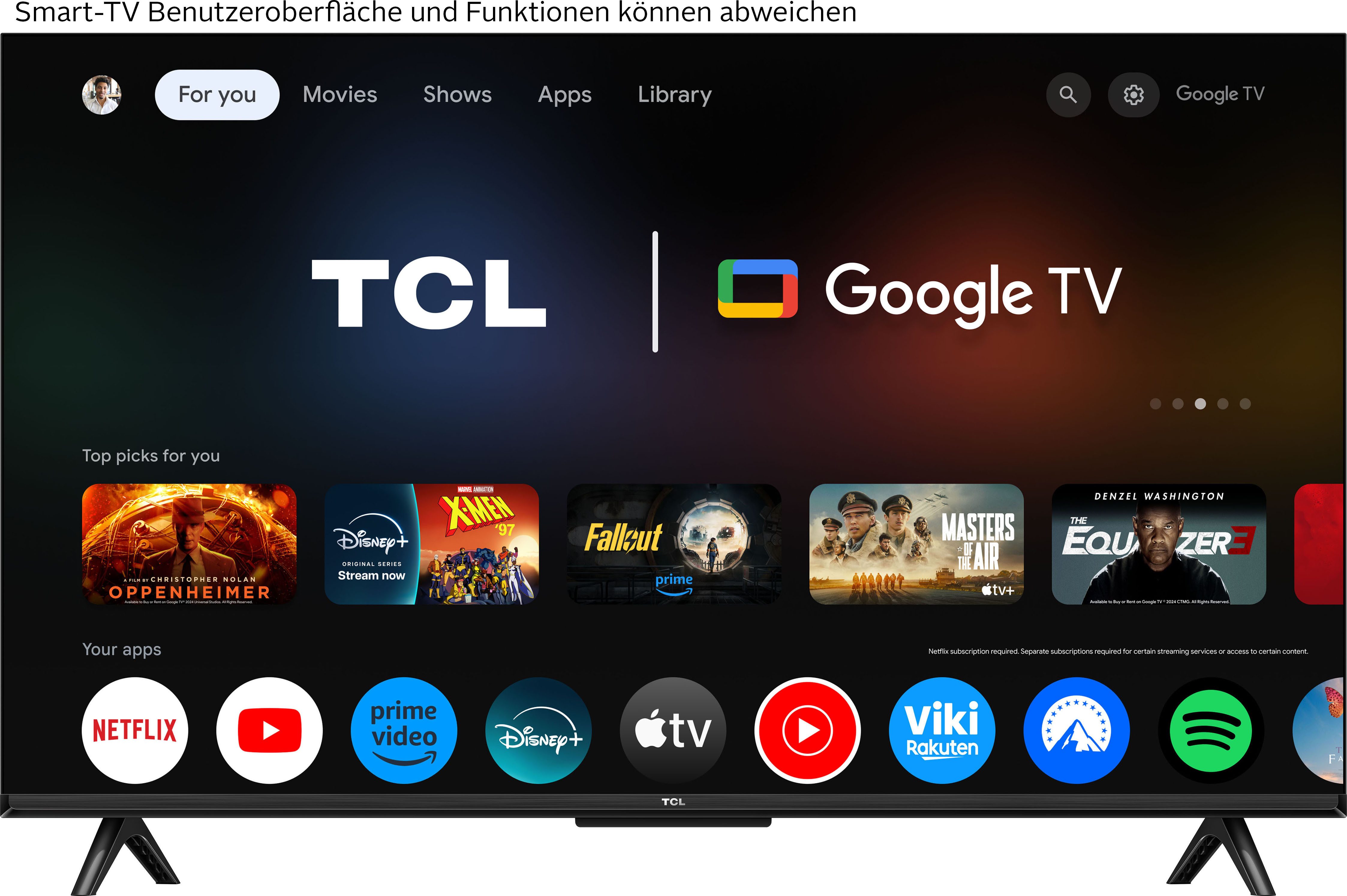 TCL 43V6CX1 LED-Fernseher (109 cm/43 Zoll, 4K Ultra HD, Google TV, Smart-TV, 4K HDR, Multi-HDR, Dolby Vision, Game Master, Smart TV, Apple TV)