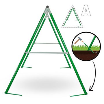 HyperMotion Einzelschaukel Gartenschaukel vom Typ Storchennest mit Rahmen und Seilen
