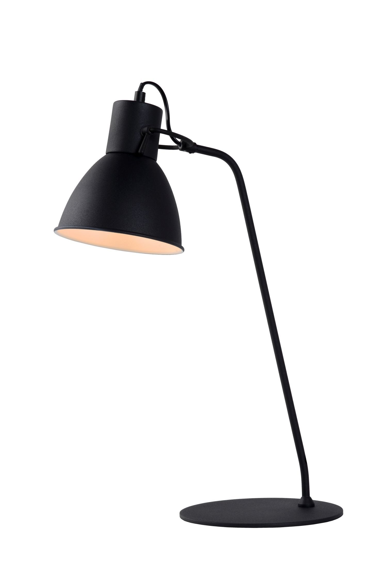 Licht-Erlebnisse Schreibtischlampe TARON, ohne Leuchtmittel, Metall E14 50 cm Schwarz Vintage