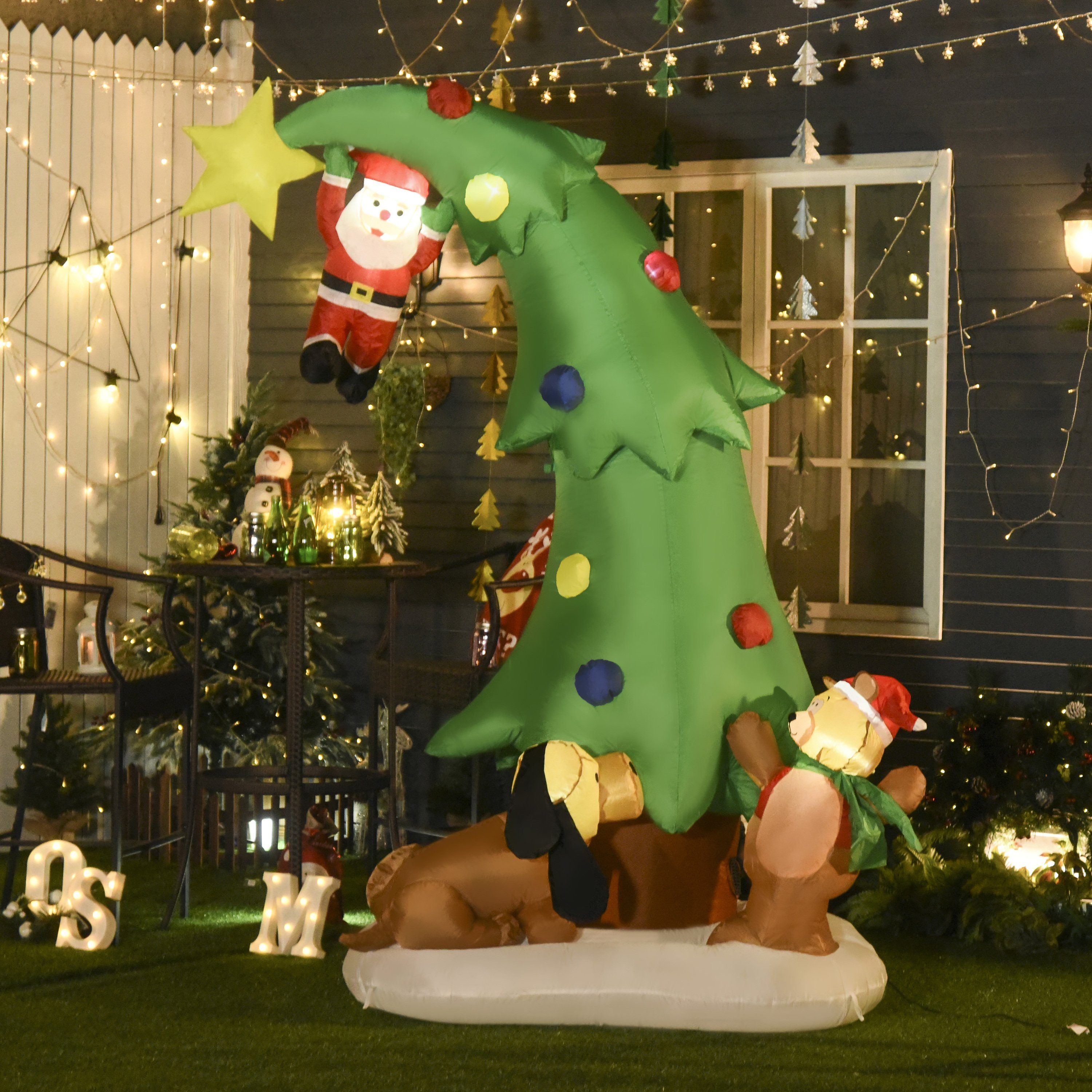 selbstaufblasend Weihnachtsbaum Figur Weihnachtsfigur HOMCOM