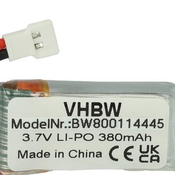 vhbw kompatibel mit Carrera RC Video ONE (503003), CRC X1 (503001) Drohnen-Akku Li-Polymer 380 mAh (3,7 V)