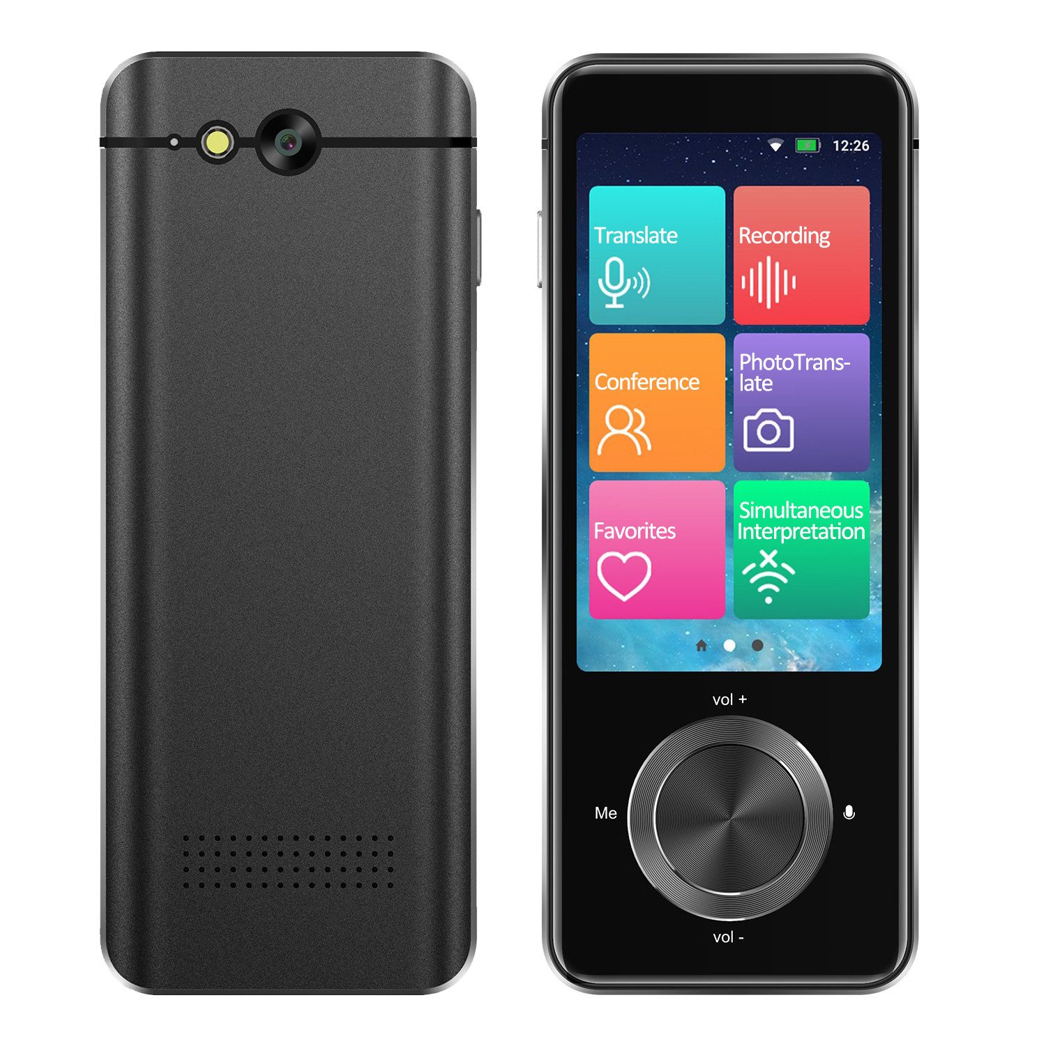 MOPUEA Sprachcomputer Elektronischer Übersetzer Multifunktionaler Sprachübersetzer, für 130 Sprachen mit Touchscreen und Offline-Funktion, Bluetooth