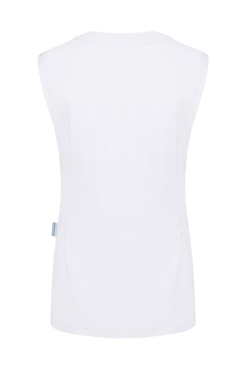 Karlowsky Fashion Schlupfbluse KARLOWSKY Damen Kasack ESSENTIAL Ärmellos V-Neck Modern-Fit Weiß – Bild 2 von 5