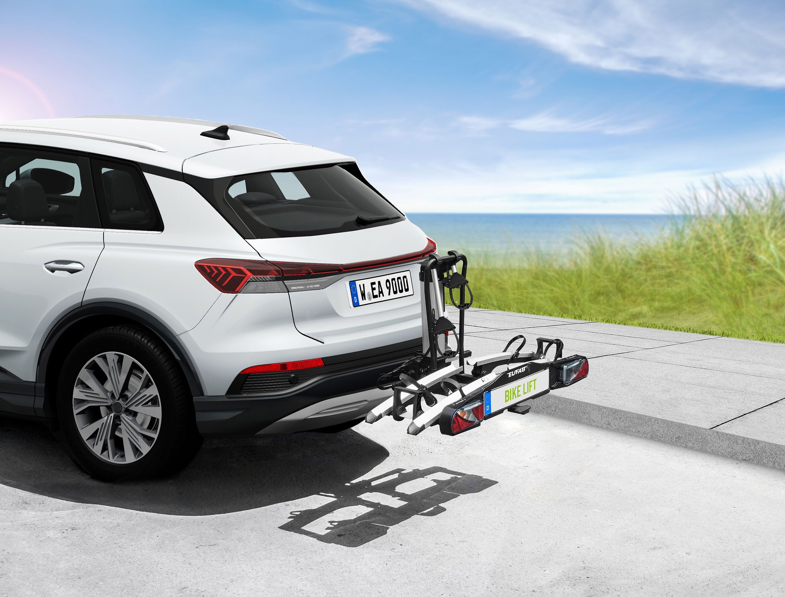 EUFAB Kupplungsfahrradträger Fahrradträger BIKE LIFT für 2 Fahrräder, für max. 2 Räder, benötigt Dauerplus auf Pin 9