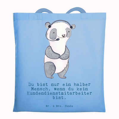 Mr. & Mrs. Panda Tragetasche Kundendienstmitarbeiter Herz - Sky Blue - Geschenk, Callcenteragent, (1-tlg), Modisches Design