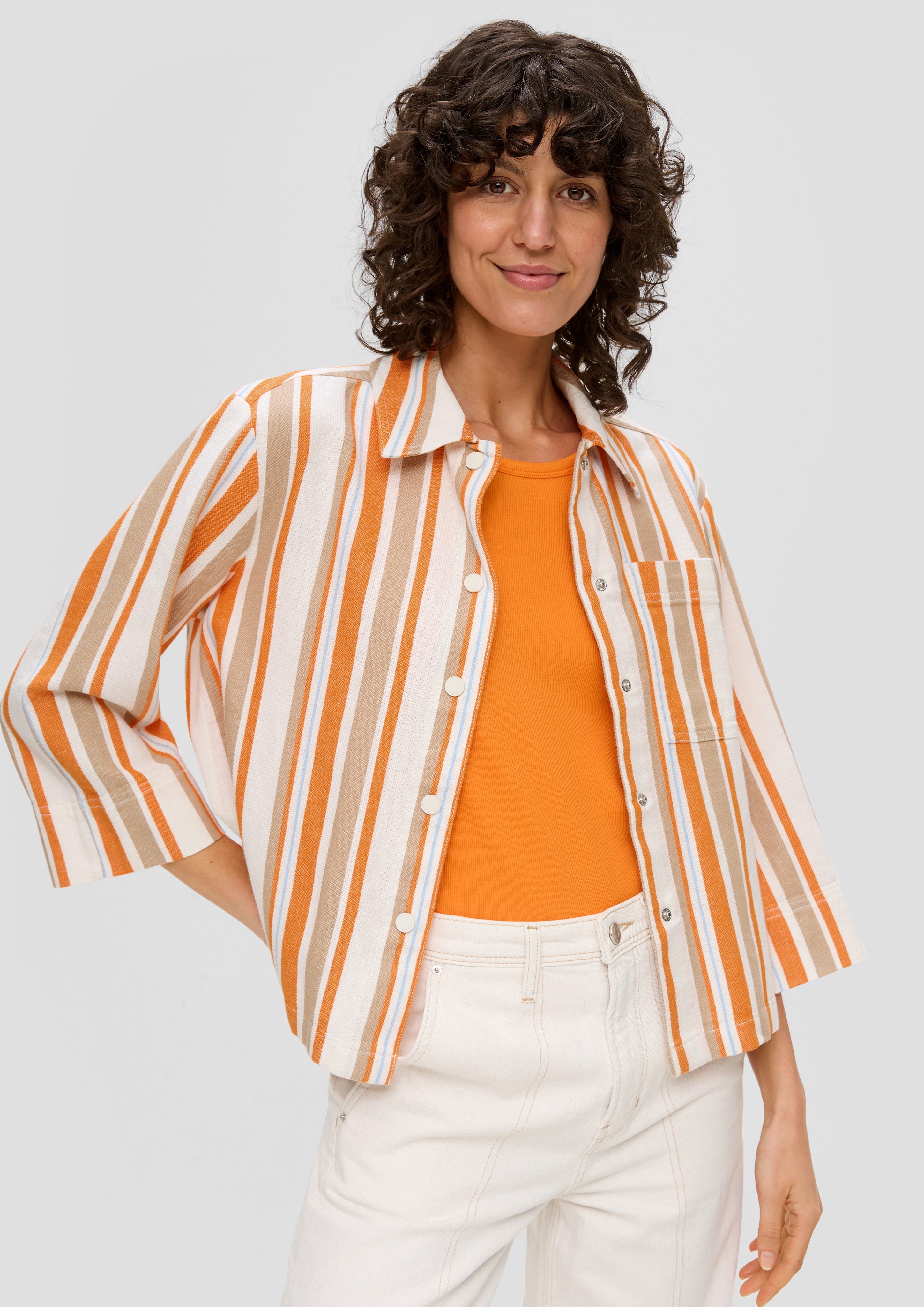 s.Oliver Jackenblazer Hemd-Bluse aus Leinenmix