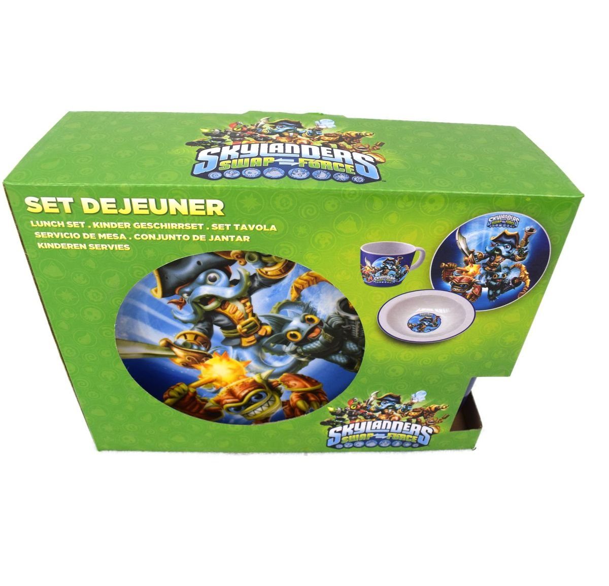Eli Geschirr-Set Geschirrset Skylanders Porzellan Geschenkset 3teilig Swap Force Kinder, Keramik
