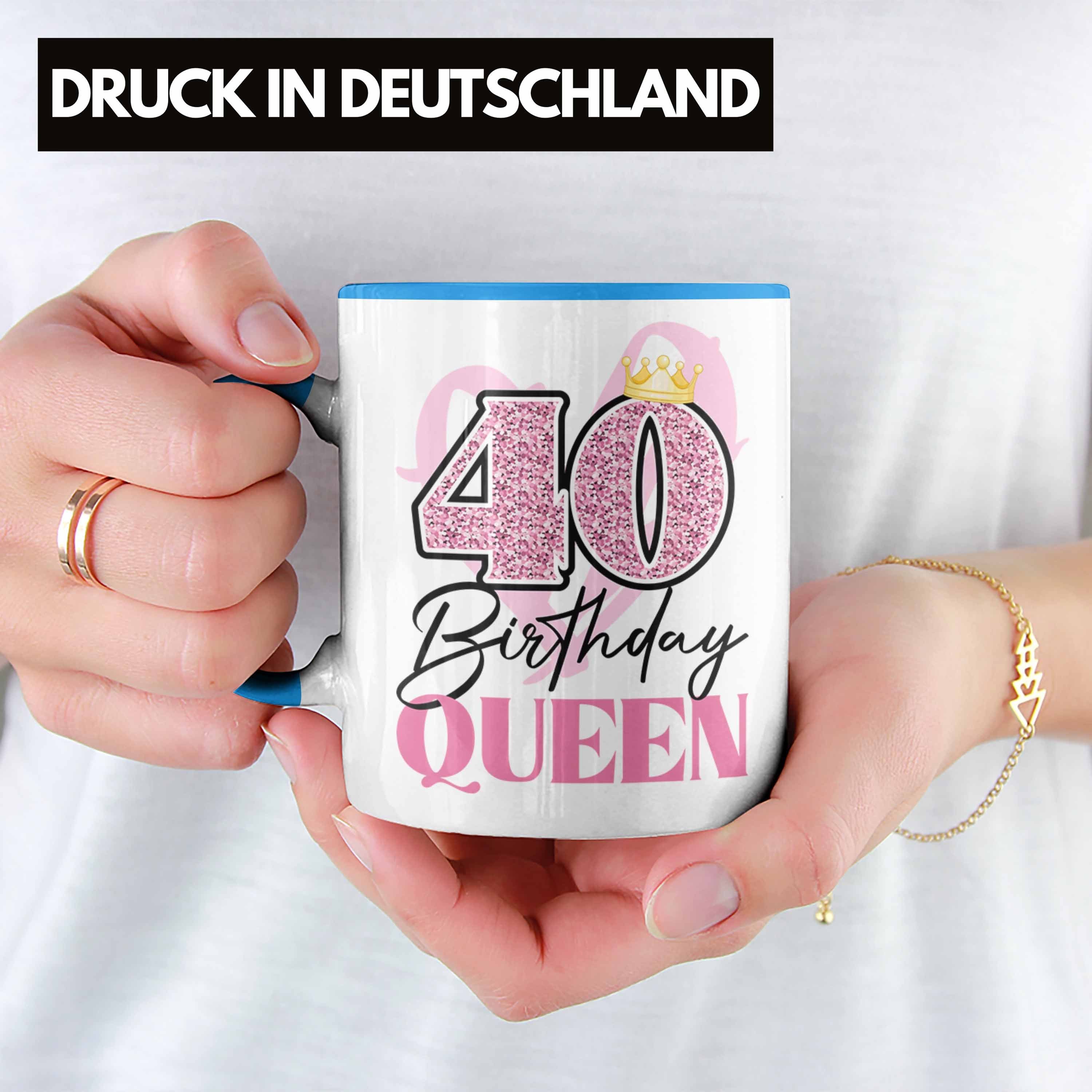 Trendation Tasse Trendation - 40. Geburtstag Frauen Geschenke Geschenkidee 40er Geschenk Tasse Mutter Blau 40 Frau Lustig