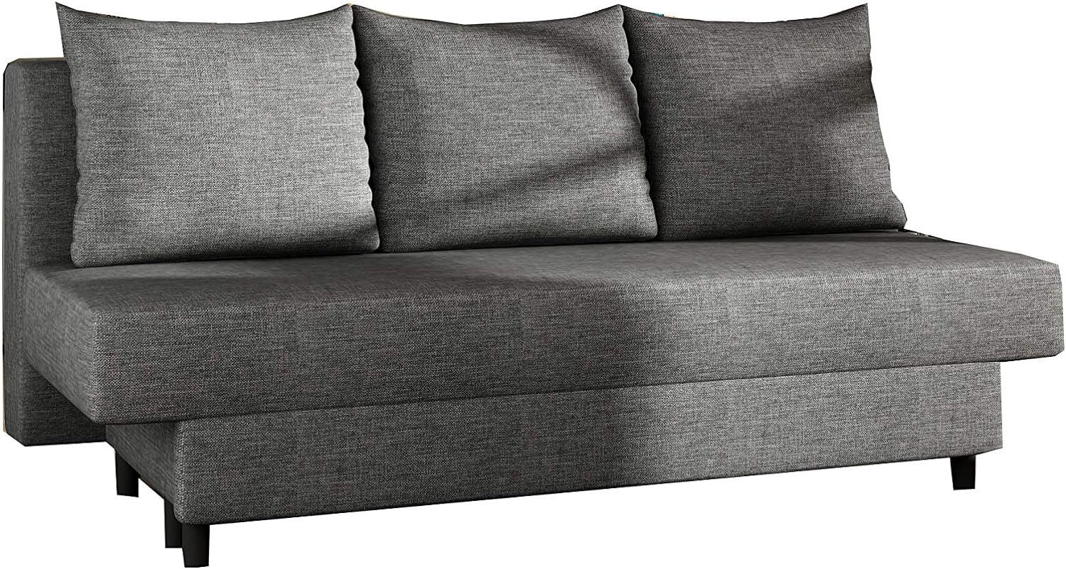 KAMAZO, - mit MOEBLO Couch Schlaffunktion (Sawana 05) Sofa Wohnlandschaft Schlaffunktion und Polstergarnitur Grau Polstersofa Bettkasten 190x82x83cm, Schlafsofa mit