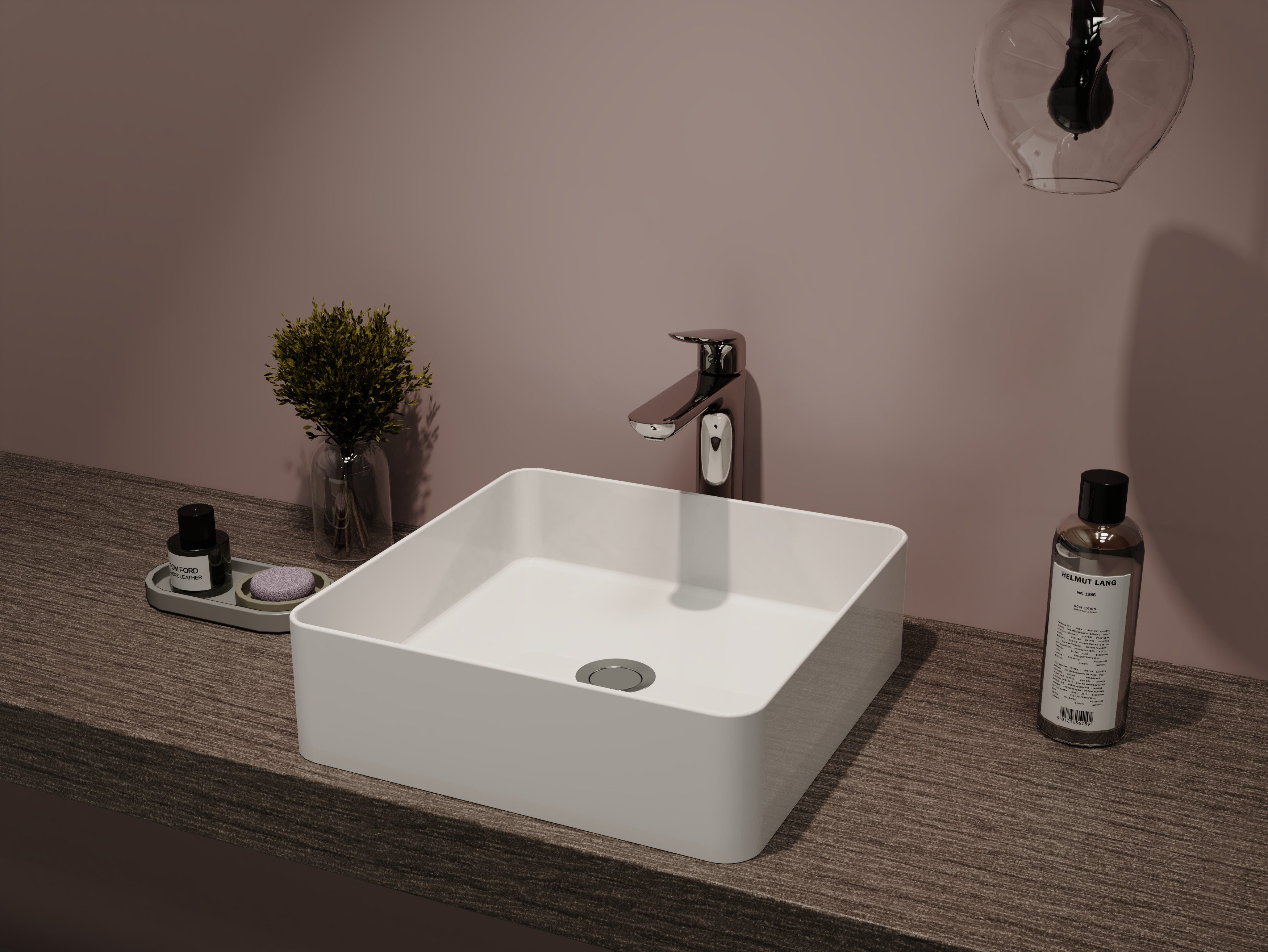 welltime Aufsatzwaschbecken QUADRINO, NANO Glasur