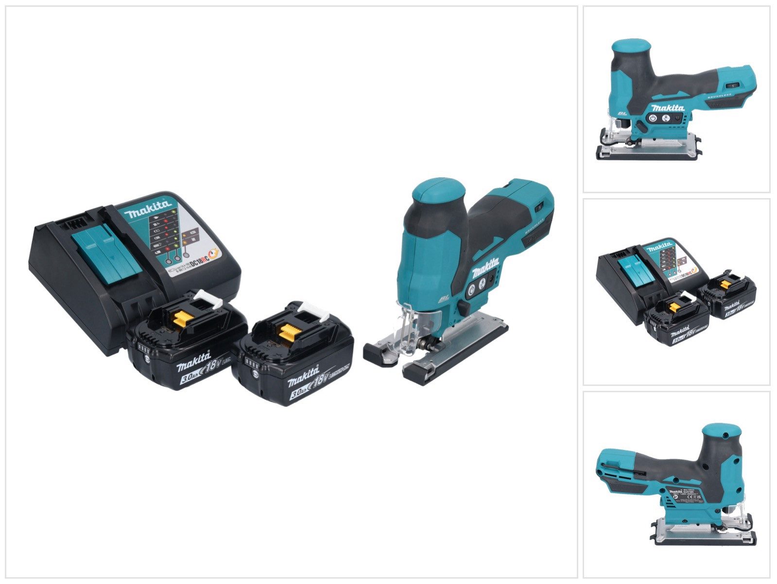 Makita Akku-Stichsäge DJV 185 RF Akku Pendelhubstichsäge 18 V Brushless + 2x Akku 3,0 Ah