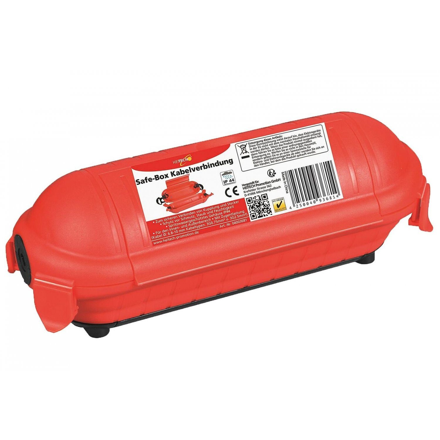 HEITECH Kabelbox Sicherheitsbox Kabelverbindung IP44 für Kabel von 6,5mm -9 mm Rot