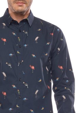 Le Temps Des Cerises Langarmhemd CHEMISE HOMME BIRDY (MANCHE LONGUE) /SHIRT MAN BIRDY (LONG SLEEVE) mit schickem Allover-Muster