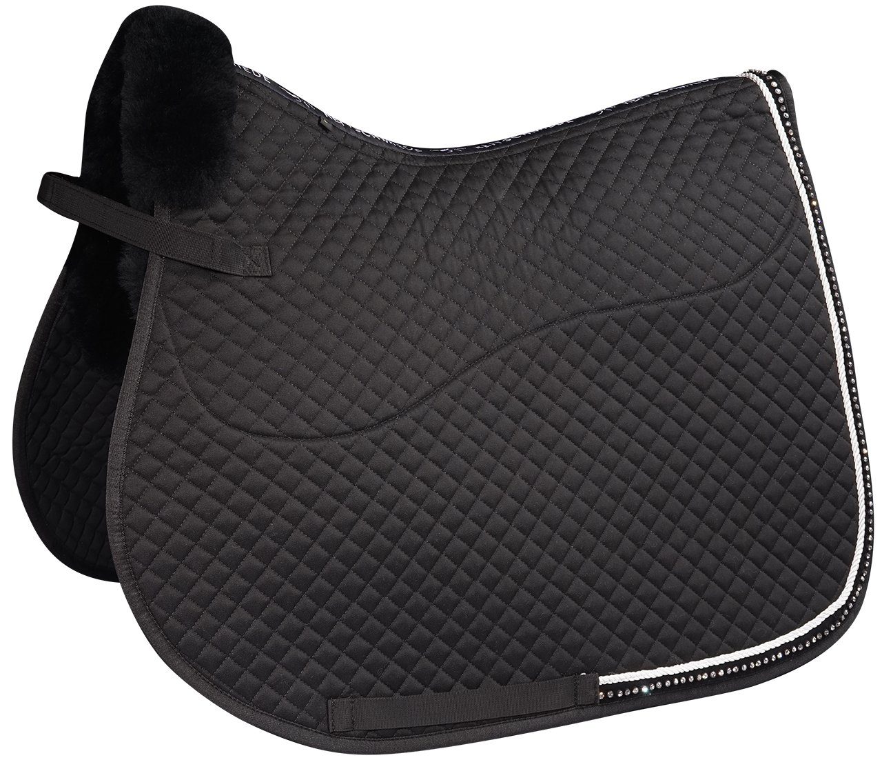 Equinate Schabracke Lammfell Schabracke Star mit Strasssteinen