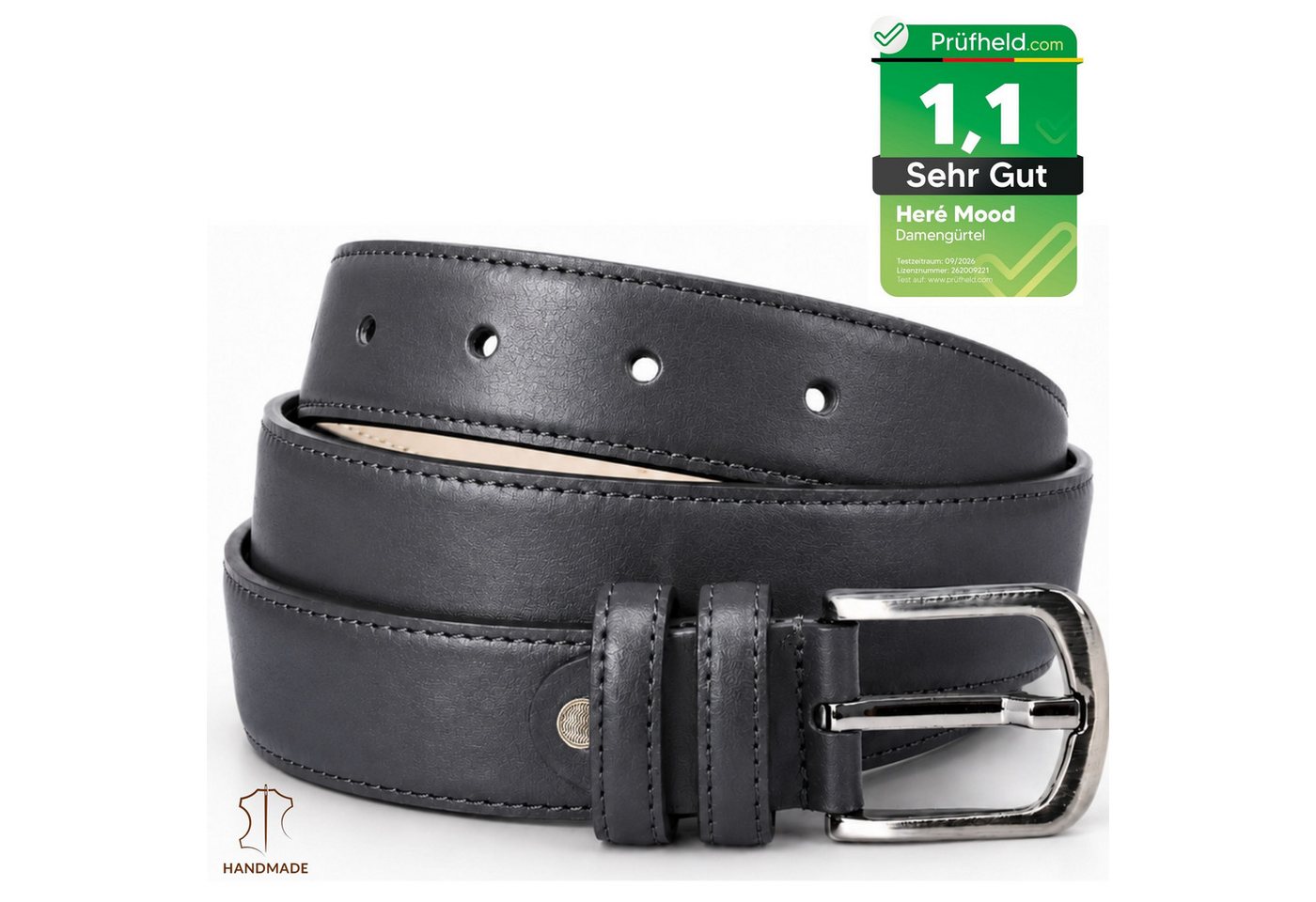 herémood Ledergürtel Gürtel Damen Ledergürtel Jeans & Kleid Geschenke Frauen Accessoires (Gürtel Damen Schwarz 90 cm - Premium Ledergürtel - handgefertigt - hochwertig verarbeitet - kürzbar, 1-St., Taillengürtel Damen aus Echtleder, für Mom Jeans Damen & Kleid & Hosen) Damengürtel Leder, Geburtstag Geschenk Frau Jeans, Hosen & Kleidung
