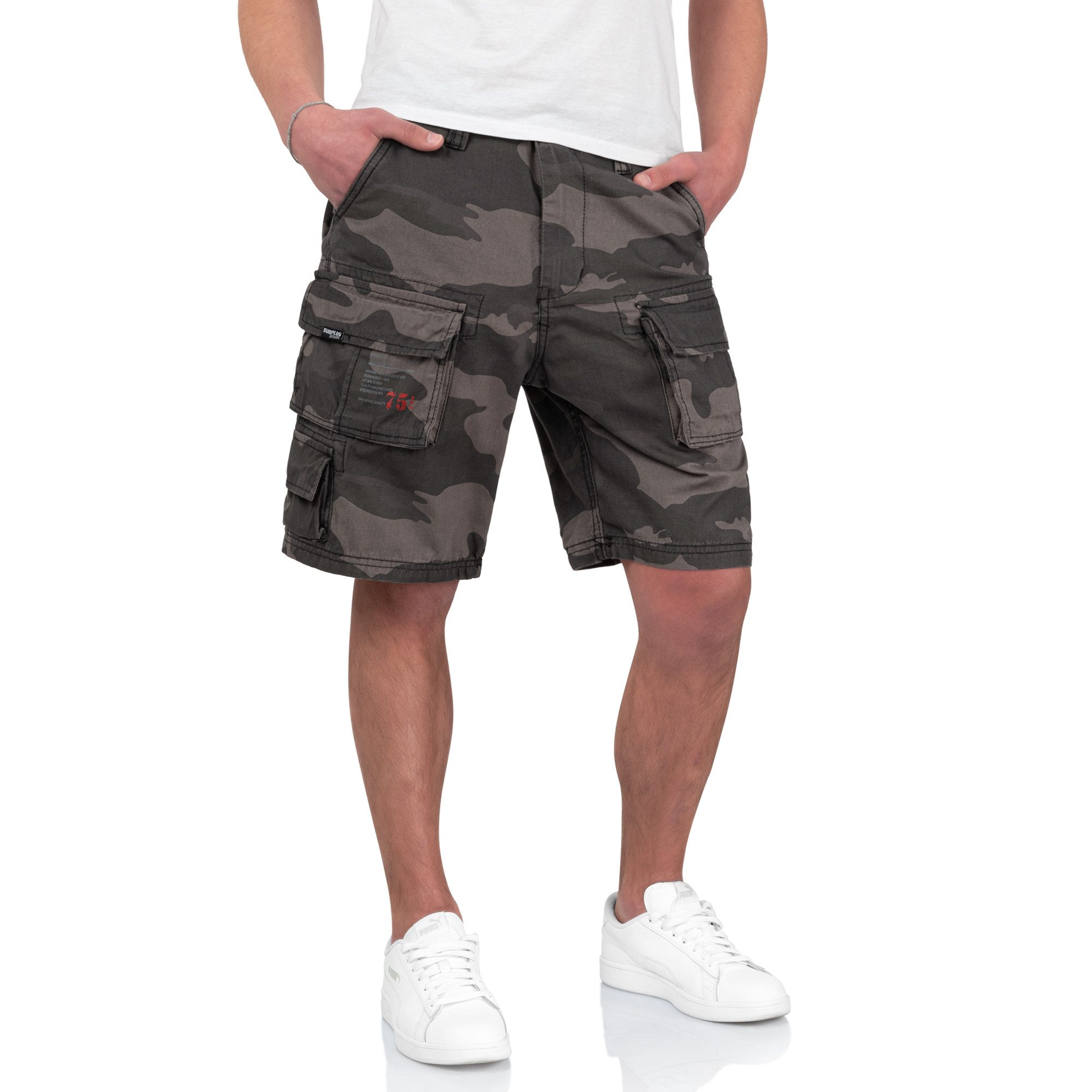 Trooper Cargoshorts Trooper Bermuda Baumwolle Sommer Shorts Kurze Hose Army knielang