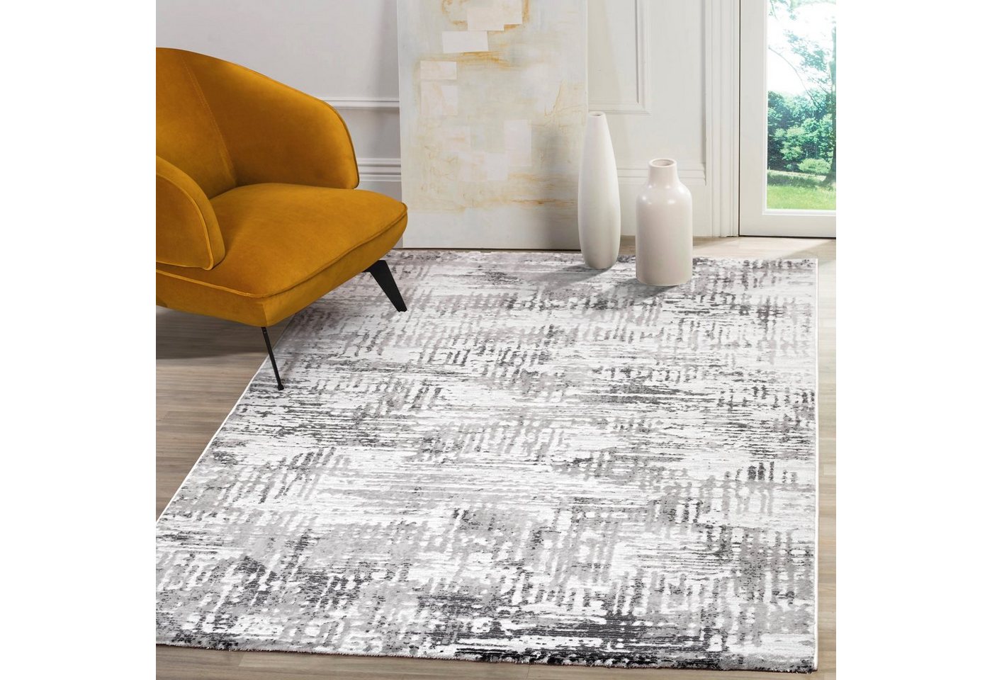 Sanat Teppich Harmony 3215, auch als Läufer und rund, rechteckig, Höhe: 12 mm, Wohnzimmer, Kurzflor, modern, abtrakt, Schlafzimmer