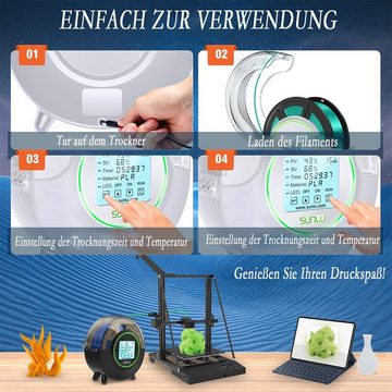 DOPWii Filament 3D-Druck Verbrauchsmaterial Trockner, Trockner mit Gebläse, 360° Rundum Heizung und 4,6 Zoll Touchscreen