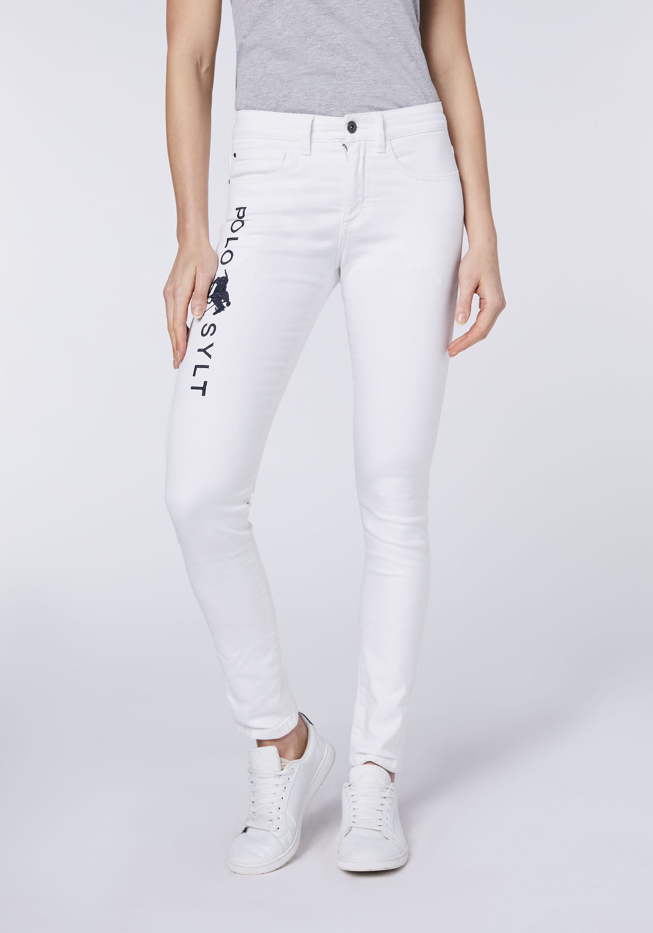 Polo Sylt Straight-Jeans mit gestickten Logo-Akzenten (1-tlg)