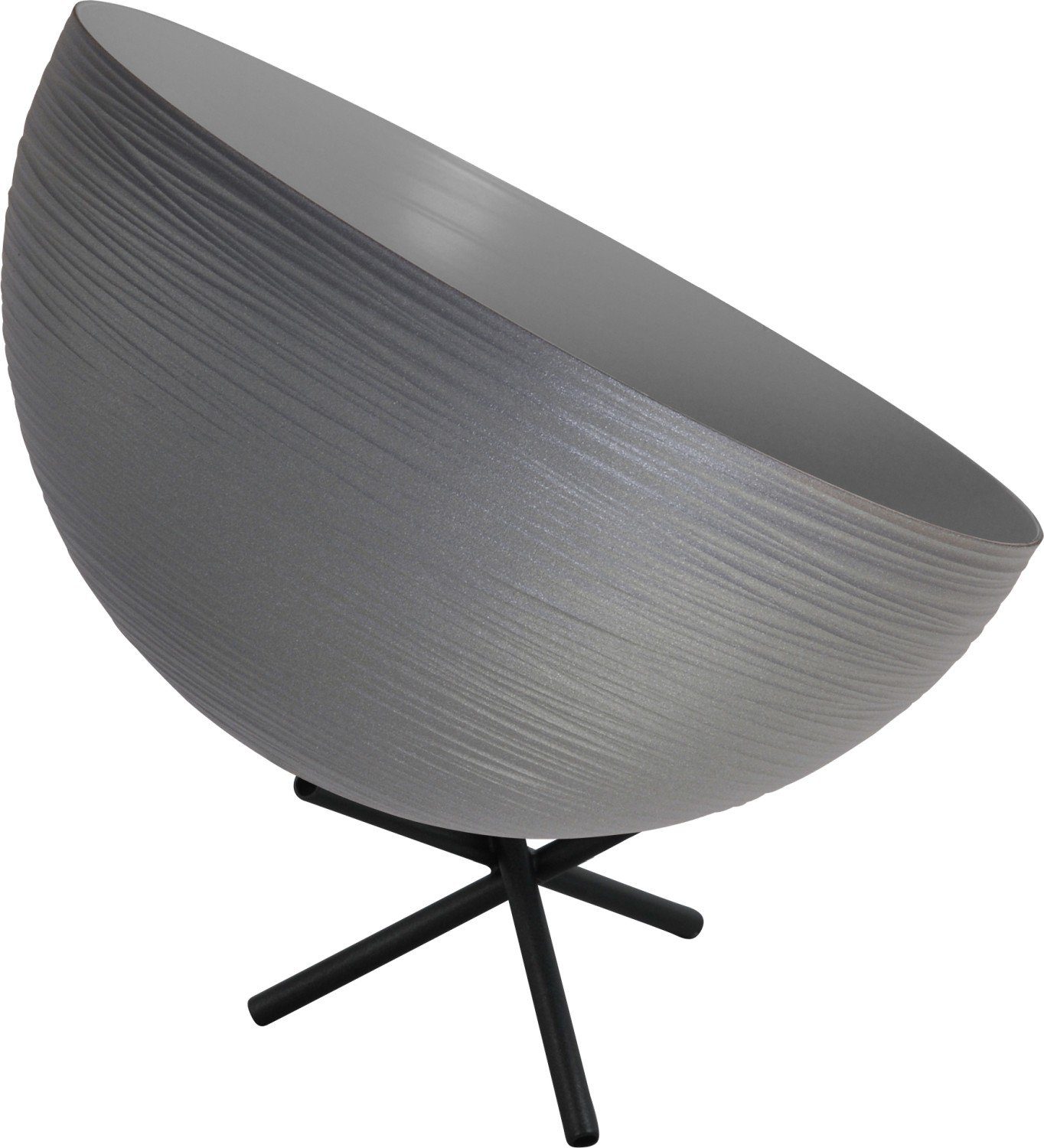 CASCO, 30 cm Design Grau Nachttischlampe Nickel Leuchtmittel, Beleuchtung ohne E27 Licht-Erlebnisse Metall Industrie Tischlampe