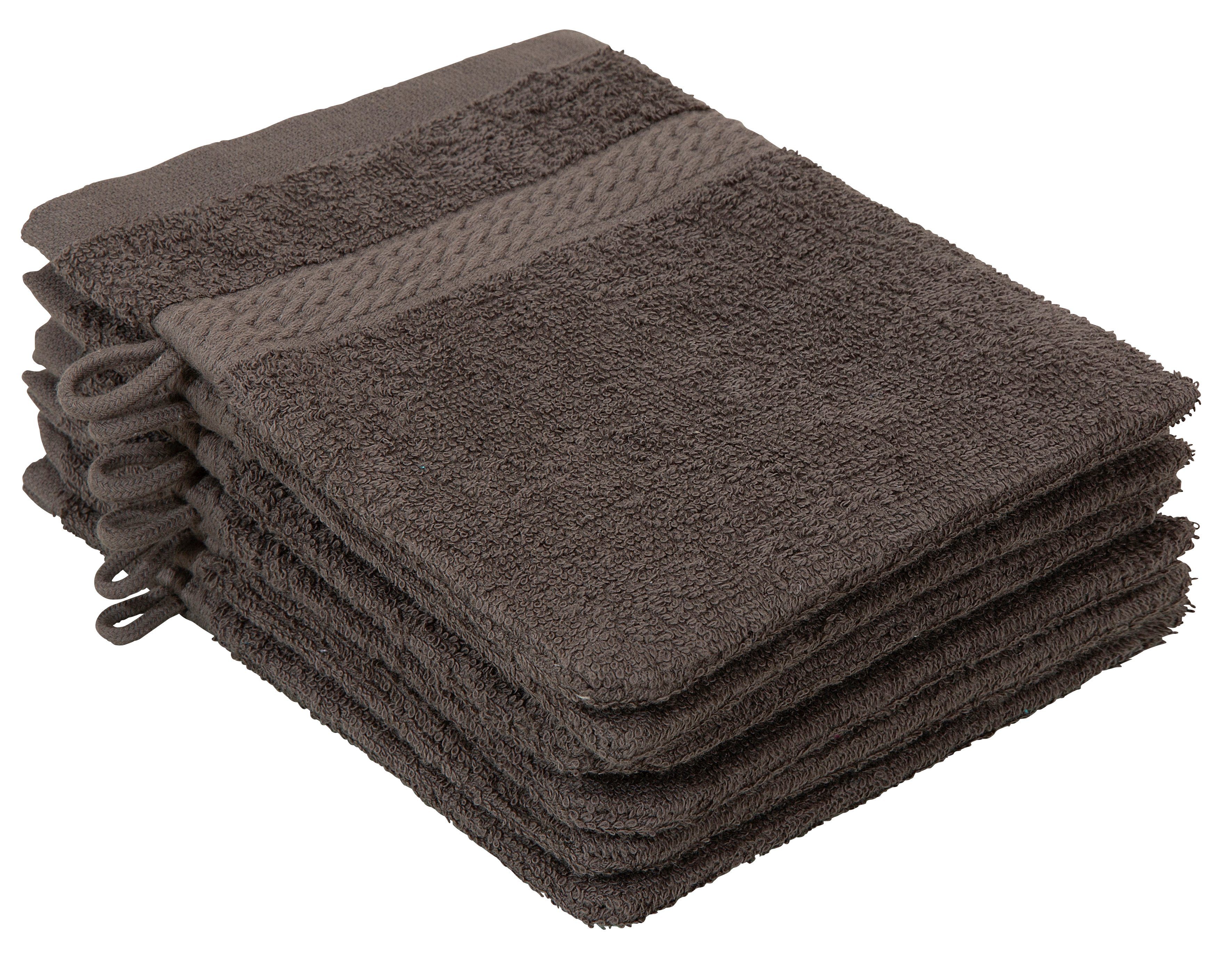 Waschhandschuh Juna, 6 Waschhandschuhe 16x21, 100% Baumwolle, Set und als Serie
