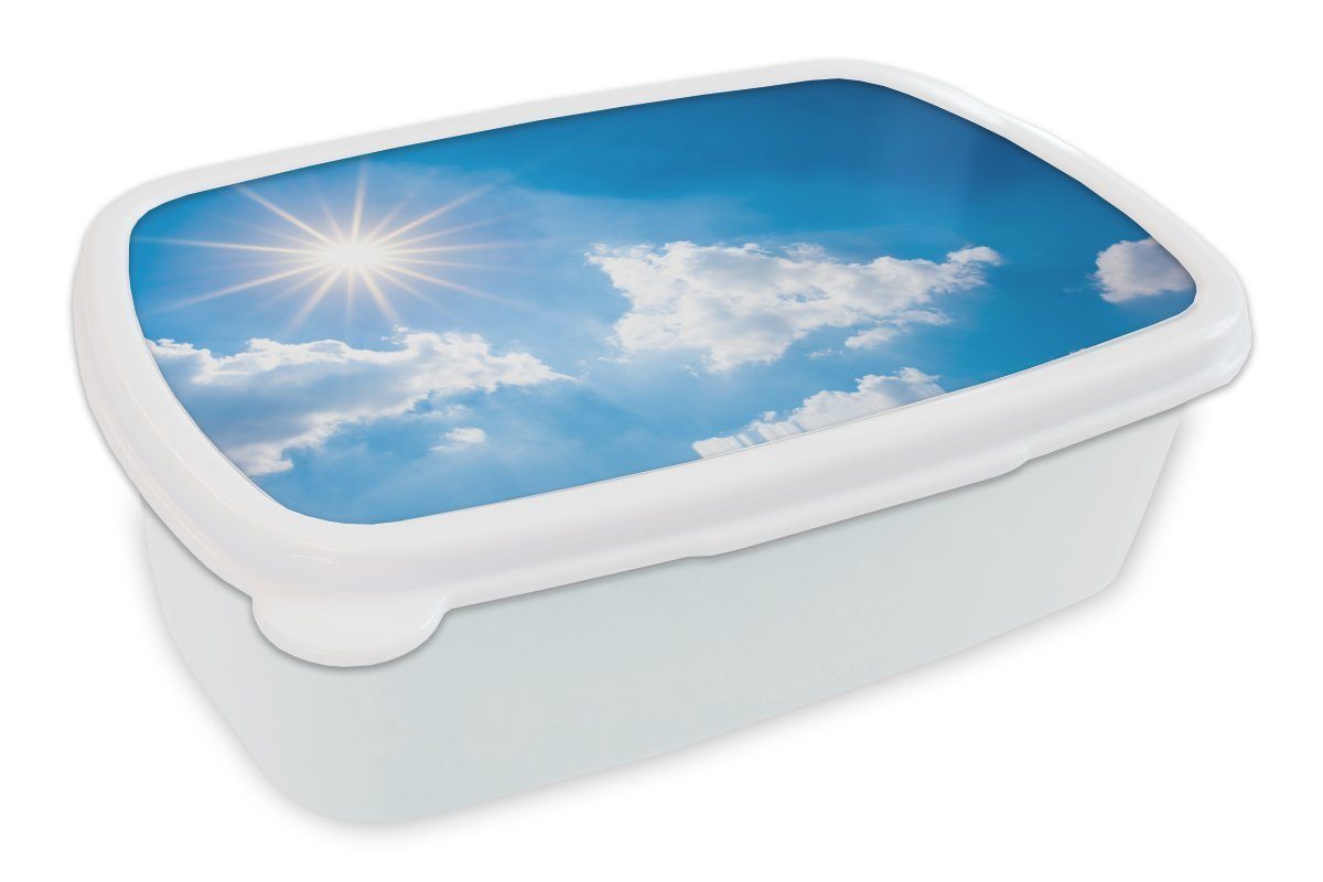 Kinder - - (2-tlg), Wolken Sommer, Mädchen und Kunststoff, Lunchbox Brotdose, für Brotbox für Erwachsene, Jungs und Sonne MuchoWow weiß
