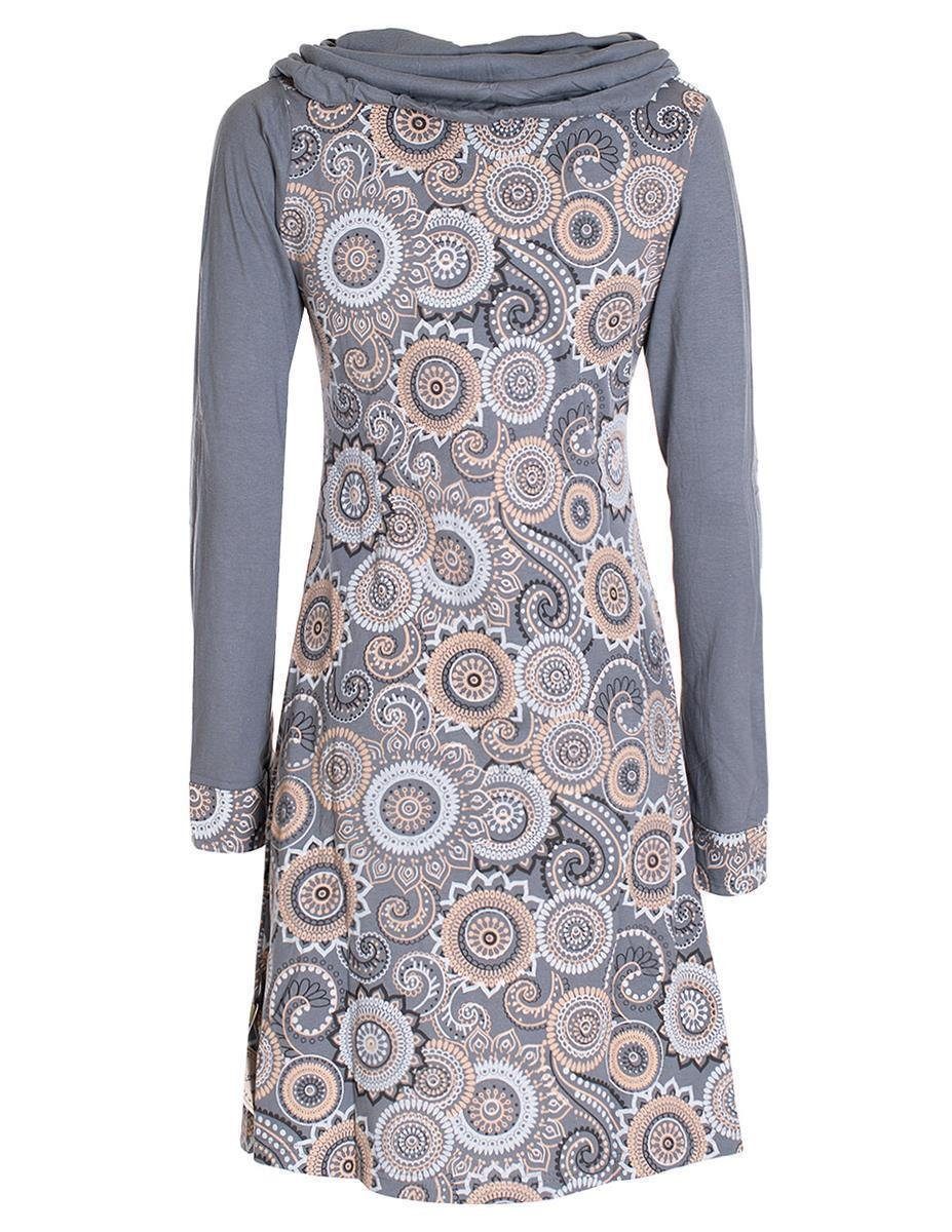 Vishes Jerseykleid Langarm Kleid Schal-Kleid Winterkleider günstig online kaufen