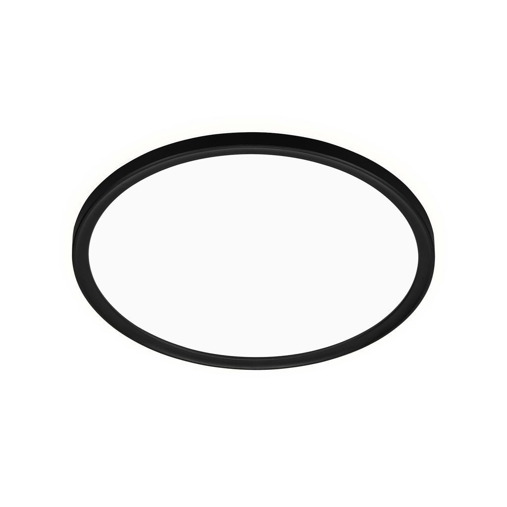 Telefunken LED Deckenleuchte 321605TF, LED fest integriert, 2700K - Extra-Warmweiß, Backlighteffekt, IP44, ultraflach, schwarz, Neutralweiß 4000K