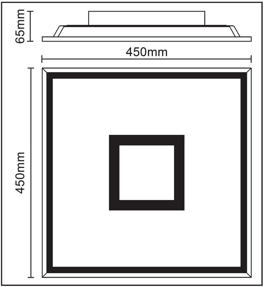 24 - Watt - Timer Deckenleuchte, LED inkl. Deckenlampe CCT & Deckenpanel TRANGO dimmbar Farbtemperatur Lampenschirm 3000K Nachtlicht-Funktion, Deckenstrahler, Wandleuchte, *EM* in 6000K Panellampe stufenlos Weiß-Effekt, LED 3026 Helligkeit &