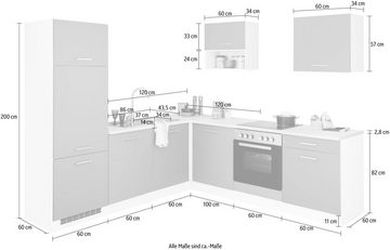 HELD MÖBEL Winkelküche Visby, ohne E-Geräte, Winkel 240 x 240cm für Kühlschrank u. Geschirrspüler