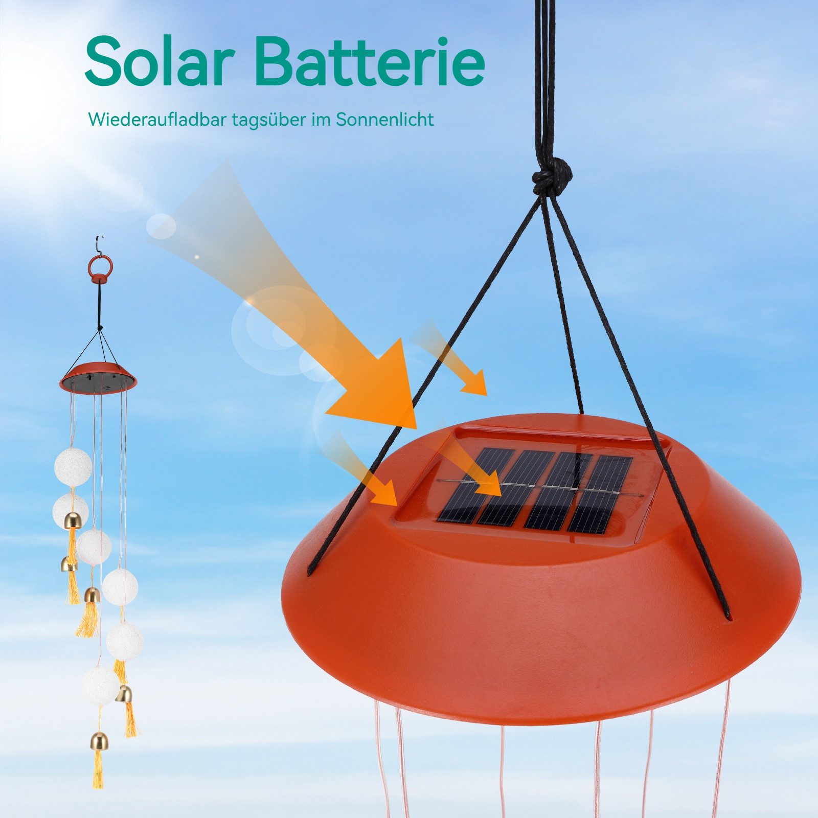BlingBin LED Solarleuchte Solar Windspiel Garten, günstig online kaufen