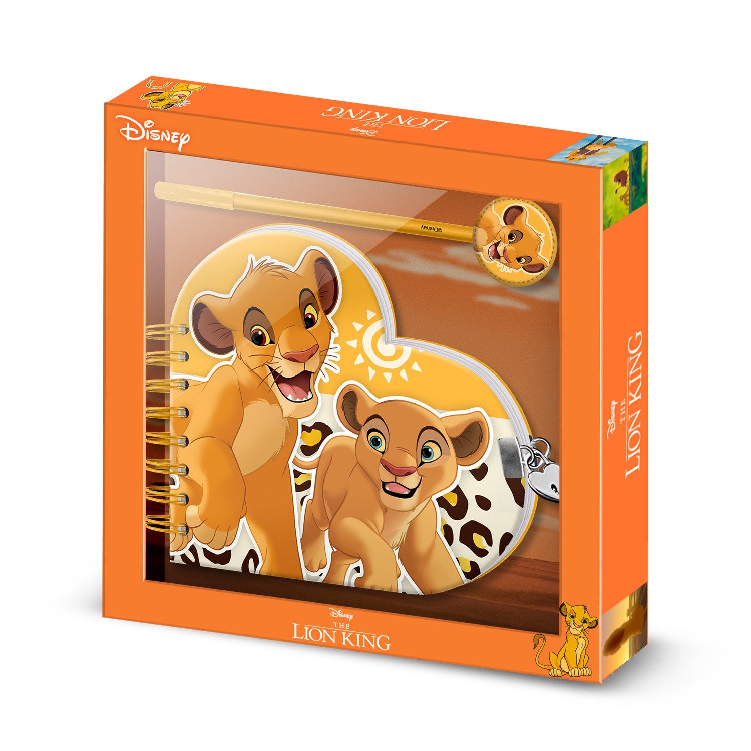 Karactermania Notizbuch Disney Der König der Löwen Geschenkbox Herz Tagebuch Schule Kuli