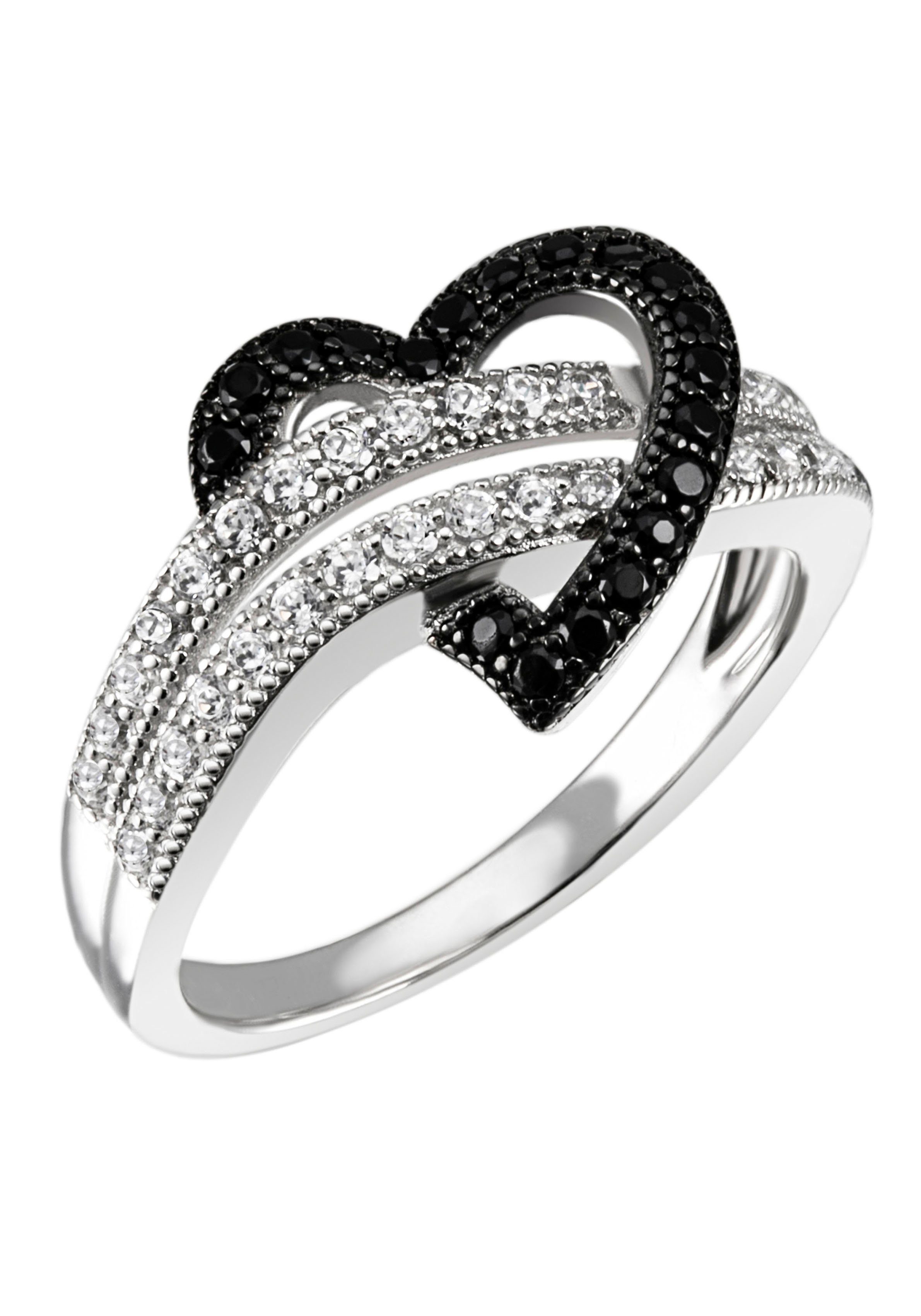 Firetti Fingerring Schmuck Geschenk Silber 925 Silberring Herz, mit Zirkonia (synth)