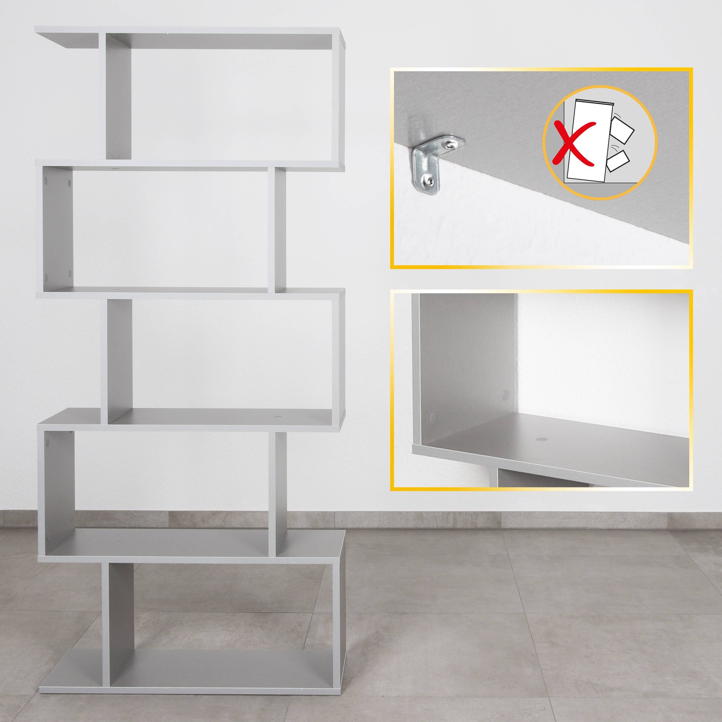 RICOO Standregal WM073-PL, 1-tlg., hohes stehendes Regal schmal, Raumteiler Bücherregal Wohnzimmer