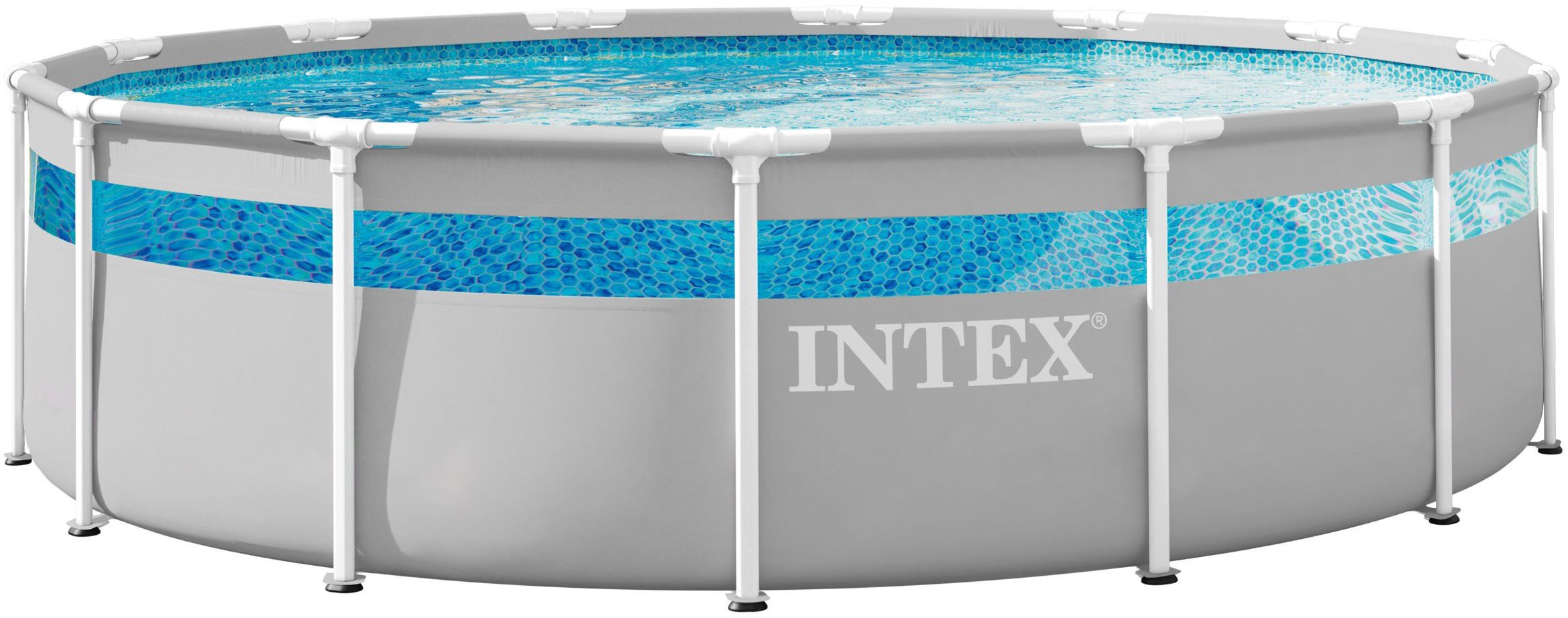 Intex Framepool »Clearview Prism Frame™«, ØxH: 422x107 cm, massive Konstruktion aus pulverbeschichtetem Stahl