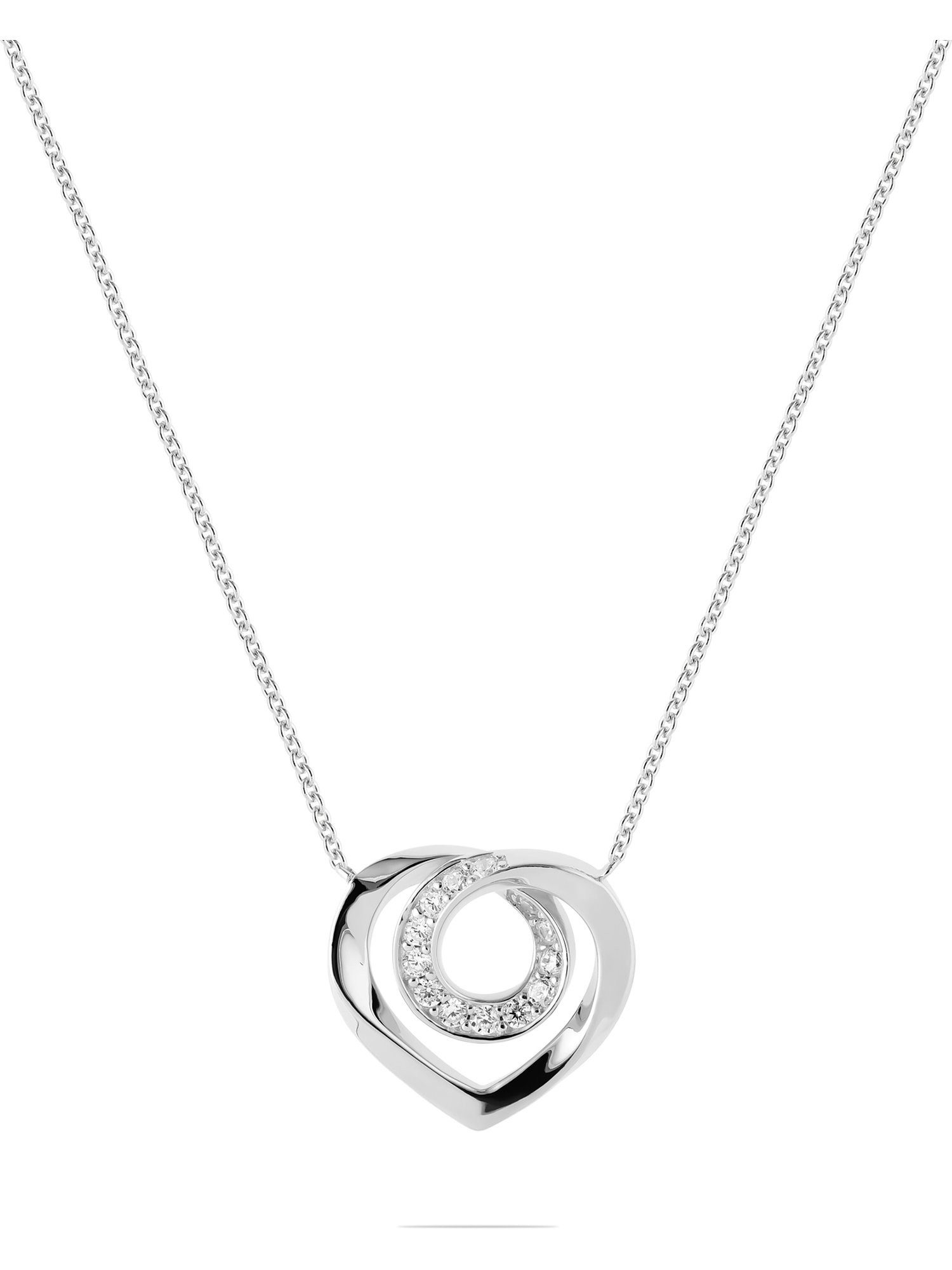JETTE Silberkette JETTE Damen-Kette 925er Silber, recycelt Zirkonia, TWISTED HEART