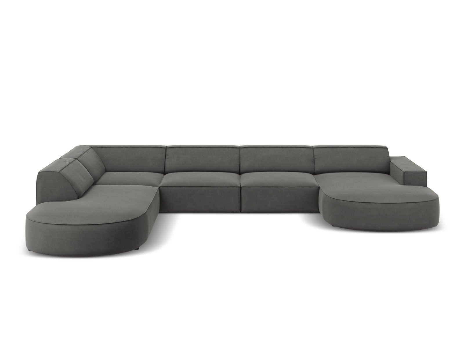 Micadoni Ecksofa Jodie, Panorama 7-Sitzer runde Recamiere