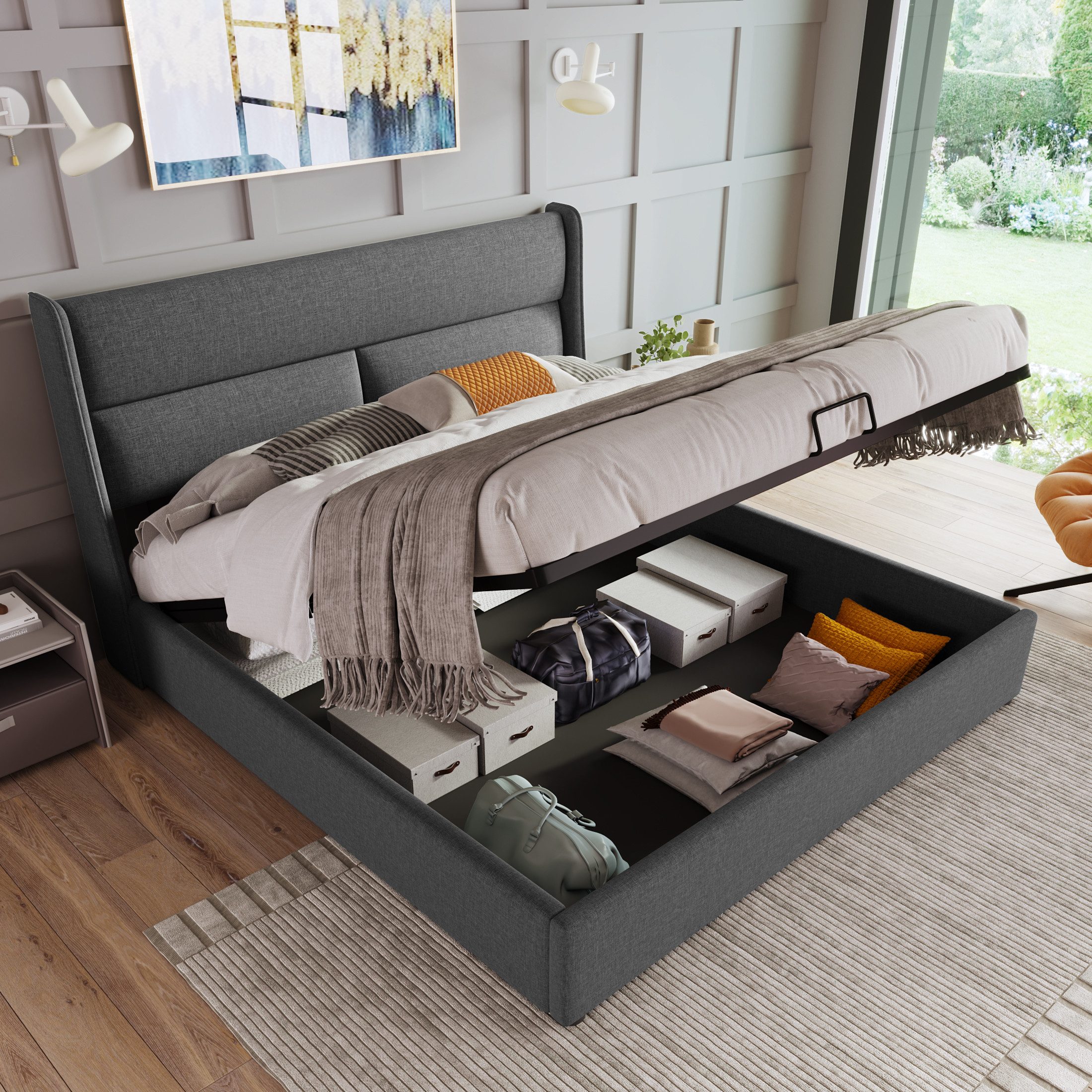 STILVORA Polsterbett 180x200 Stauraumbett Jugendbett Bettgestell günstig online kaufen