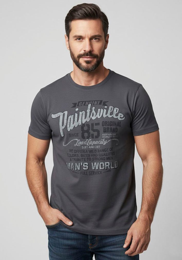 Man's World T-Shirt Kurzarm, mit stylischem Print, Rundhalsausschnitt, aus Baumwolle