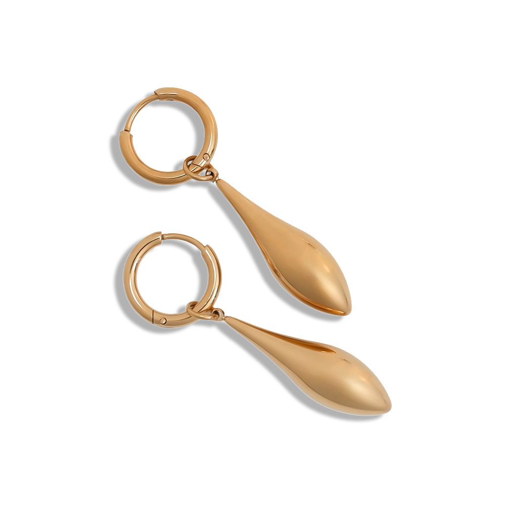 SHELAGO Creolen-Set Damen 2-in-1 Ohrringe aus Edelstahl mit abnehmbarem Tropfenanhänger (1 Paar Basic Creolen mit Einhängern, 4-tlg., inkl. Ювелірні виробиverpackung), glänzende Creolen im modernem Design - Langlebig & pflegeleicht