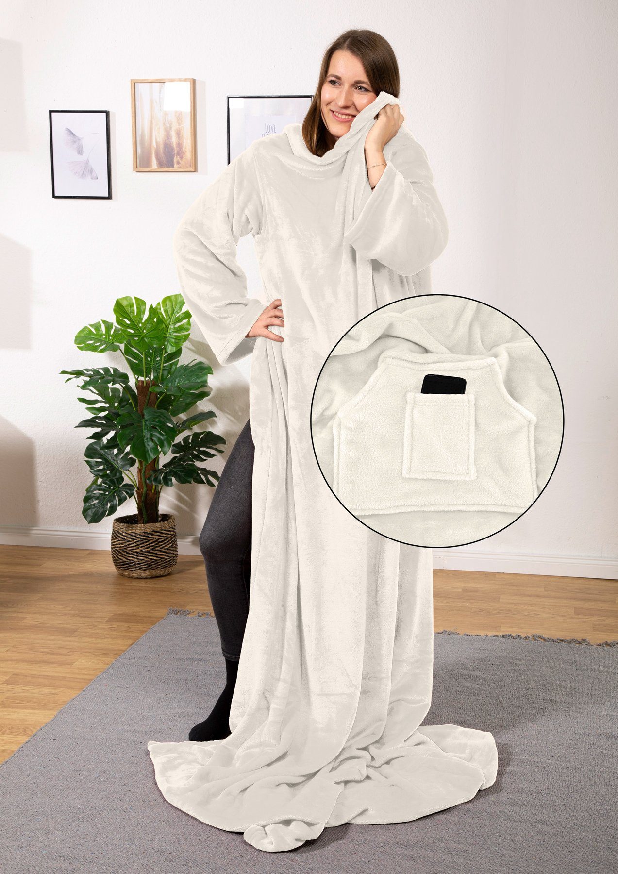 Wohndecke tragbare Ganzkörperdecke Kuscheldecke Ärmeldecke, heimtexland, fl günstig online kaufen