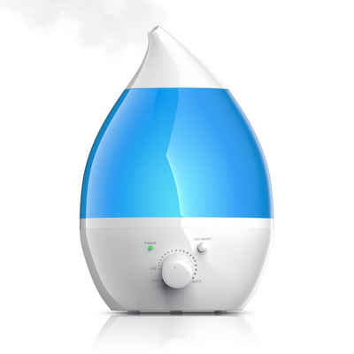 Arendo Luftbefeuchter, 1,3 l Wassertank, Raumbefeuchter mit Ultraschall & LED-Farbwechsel inkl. Wasserfilter